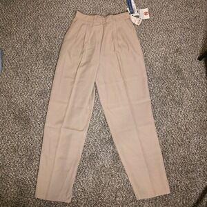 Requirements Vintage Tummy Busters Pleated Tapered Pants Khaki Tan Size 12 NWT